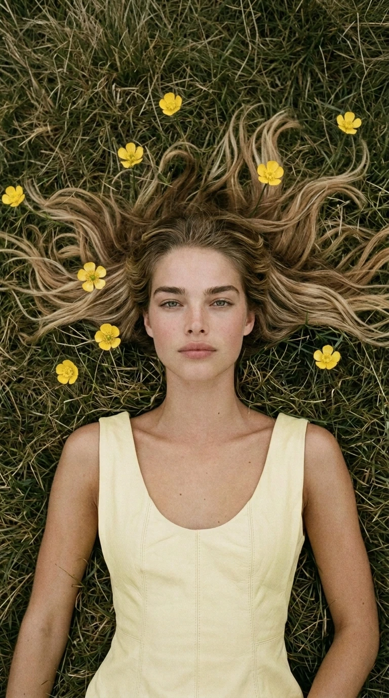 HABEY CLUB concept — woman among yellow flowers